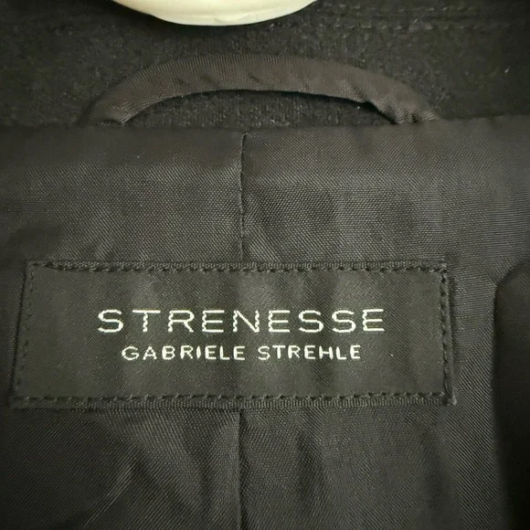 Strenesse Gabriele Strehle Germany Black Wool Cashmere embroidered jacket size 6 - Picture 3 of 9